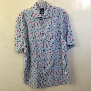 johnnie-O Blue Cactus Print Shirt
